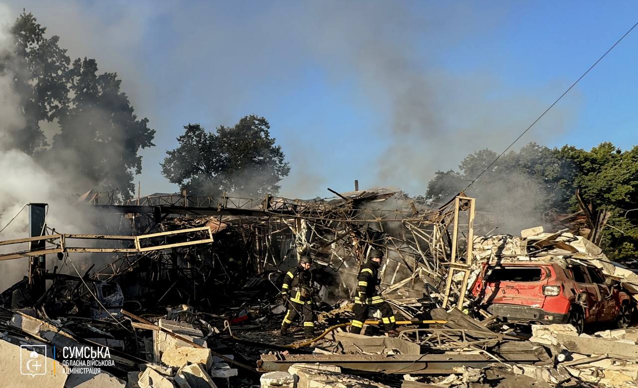 Russia strikes Ukraine's Sumy with drones: Non-residential building on fire